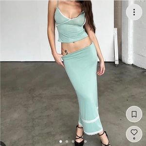Tiger Mist Arielle tank and maxi skirt set in seafoam NWT